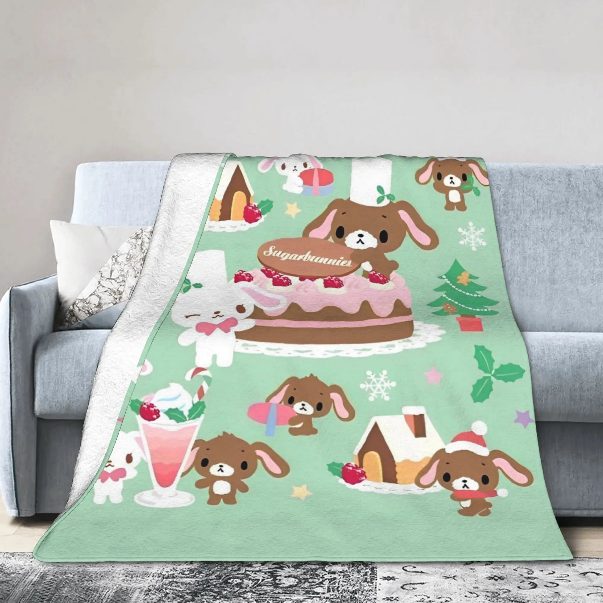 Cartoon Sugarbunnies Blanket  Fleece Awesome Soft Throw Blankets for Bedspread  Winter