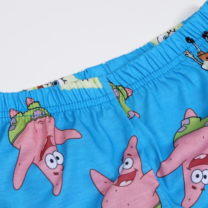 Spongebobs Boys T-shirt Pants Suit Cute Children Clothes 2pcs Set Summer Short Sleeve Tee Shorts