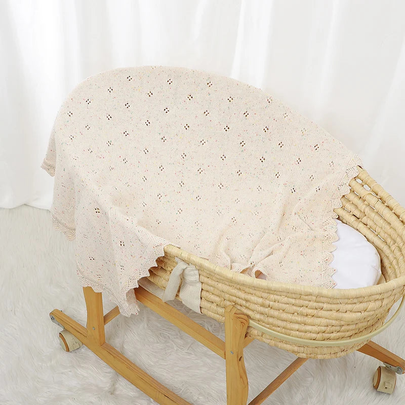 Baby Blanket Cotton Knit Infant Boy Girl Bed Quilt 100*80CM Newborn Plaid Fashion Solid Toddler Stroller Swaddle Wrap Super Soft