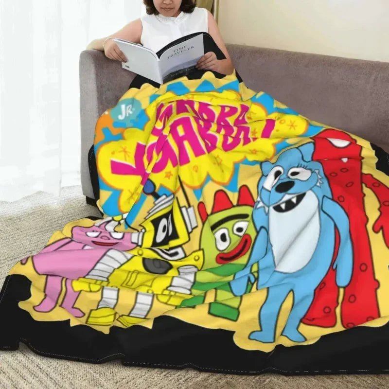Yo Gabba Gabba Cartoon Blanket Flannel Funny Warm Throw Blanket for Bedspread Spring Autumn