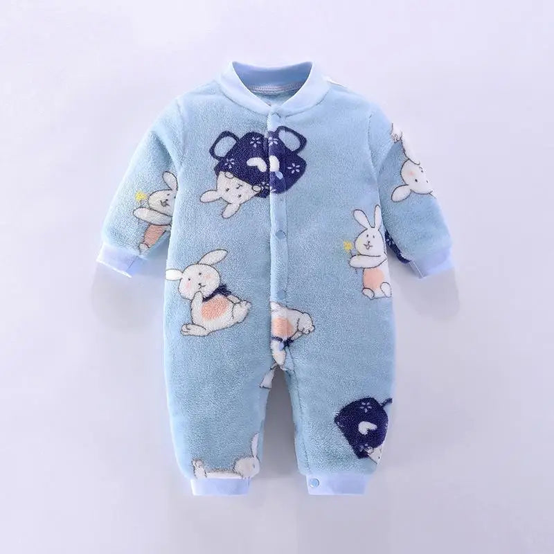 New Baby Girl Boy Thick Romper Warm Winter Newborn Infant Baby Dinosaur Fleece Romper Jumpsuit Soft Pajamas Clothes