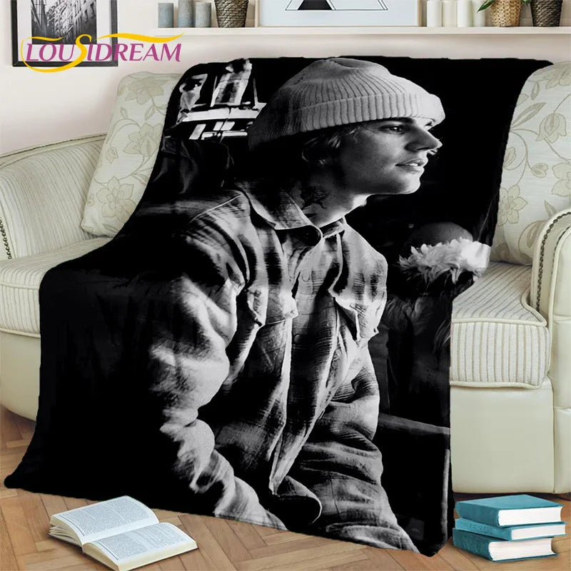 Popular Singer Justin Bieber JBiebs Blanket,Soft Throw Blanket for Home Bedroom Bed Sofa Picnic Travel Office Cover Blanket Kids
