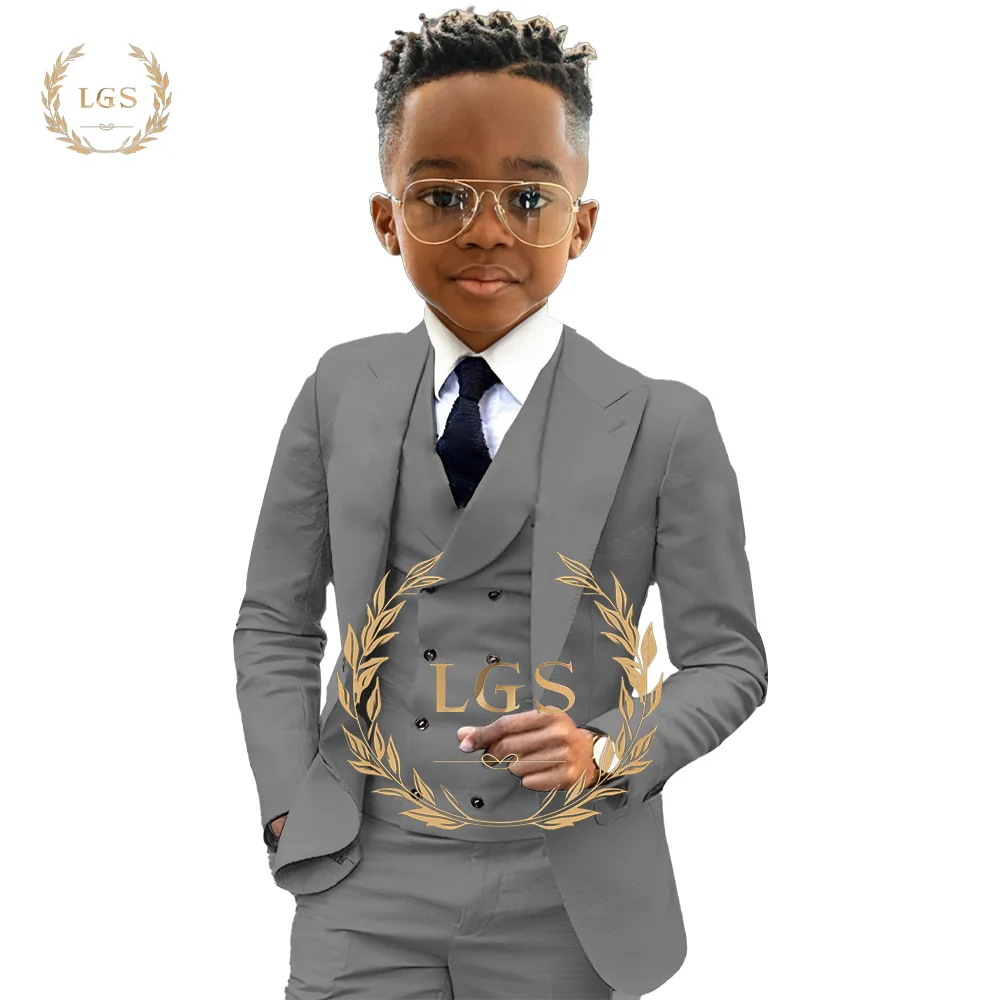 Boys 2~16 years old blazer, trousers and vest 3-piece tuxedo wedding party event children's custom suit suit