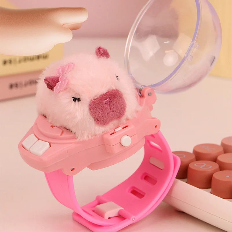 2.4G Capibala Rabbit Dog Plush Watch Remote Control Car Mini Electric Car Children's Toy Racing Christmas Gift