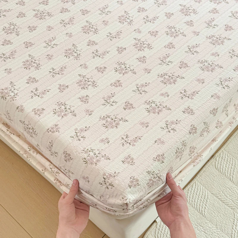 Soft Bedsheets Floral Style Bed Cover Elastic Bed Linen for Home Non-slip Fitted Sheet постельное белье (Pillowcase Need Order)