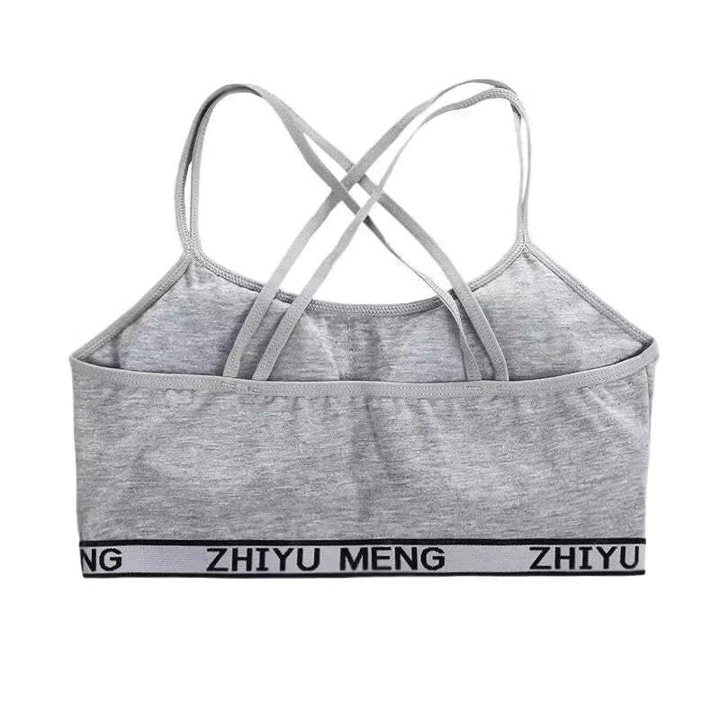 Teens Girls Cotton Training Bra Summer Breathable Briefs Panties Set Puberty Clothing 8-16 Years