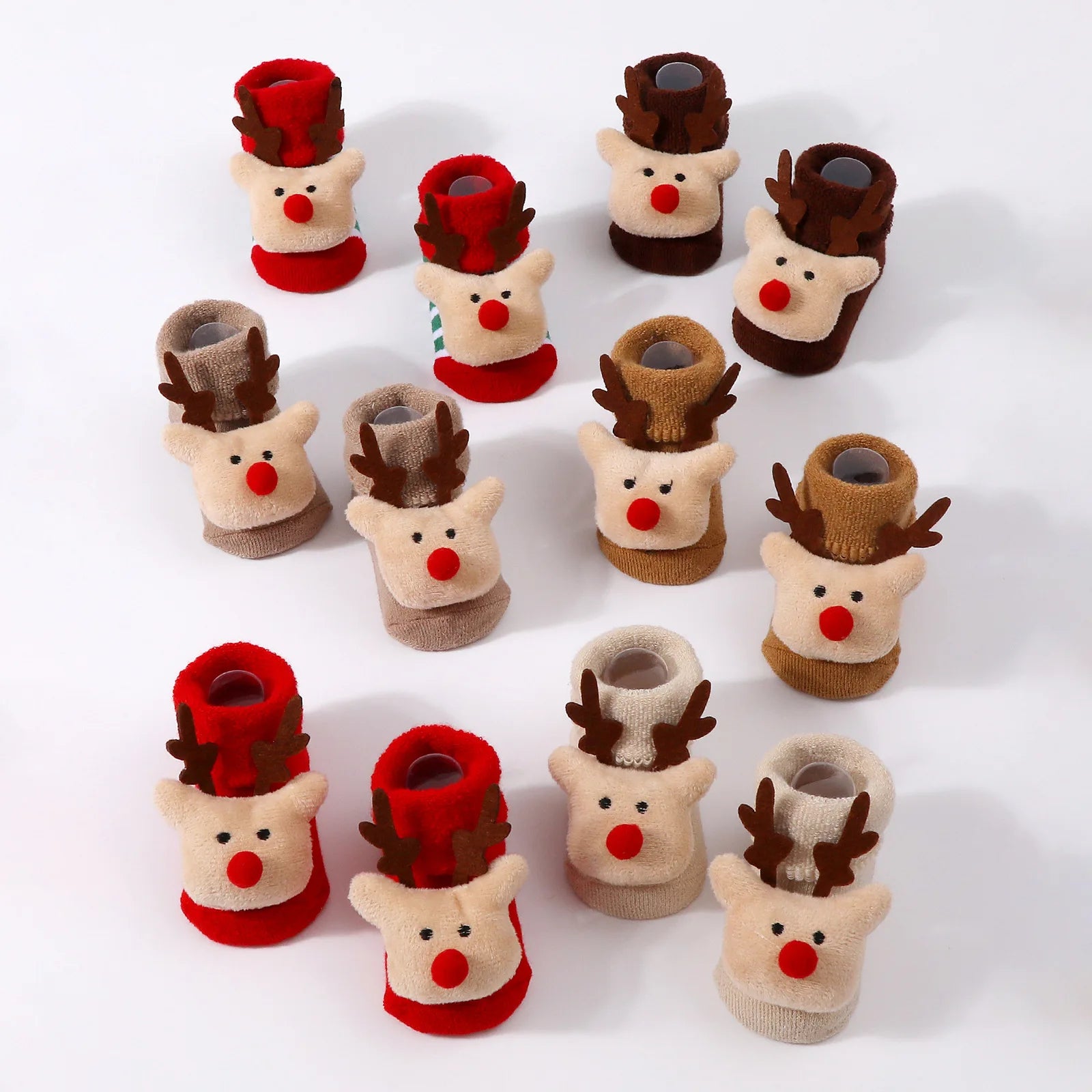 Cute Elk Santa Claus Doll Knitted Baby Socks Newborn Toddler Soft Snowman Warm Floor Socks Girls Infant Boys Mid Socks New