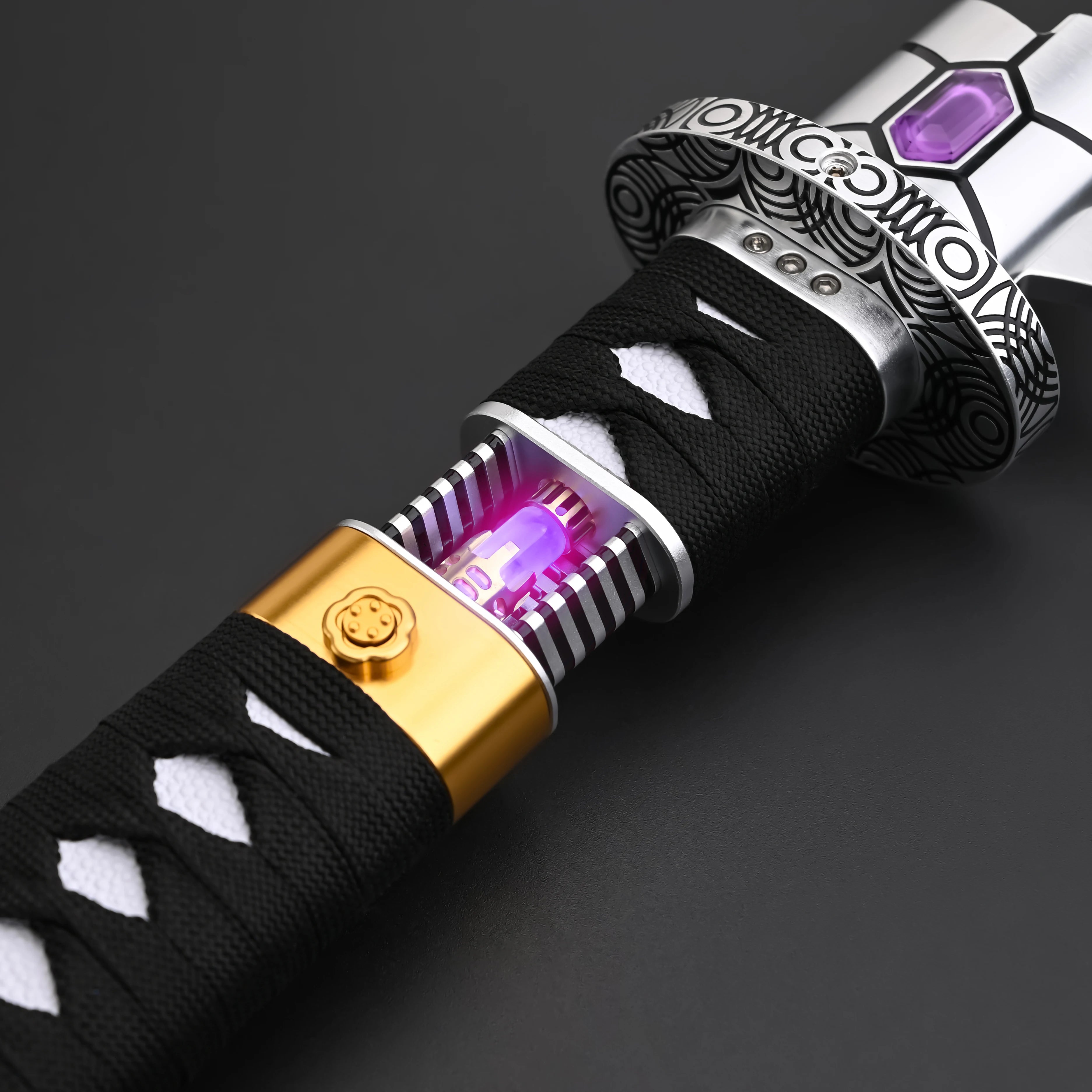 TXQSABER Dark Katana Christmas Smooth Swing Metal Lightsaber 27sound Gesture control Saber Force Skywalke Gift Fonts Laser Sword