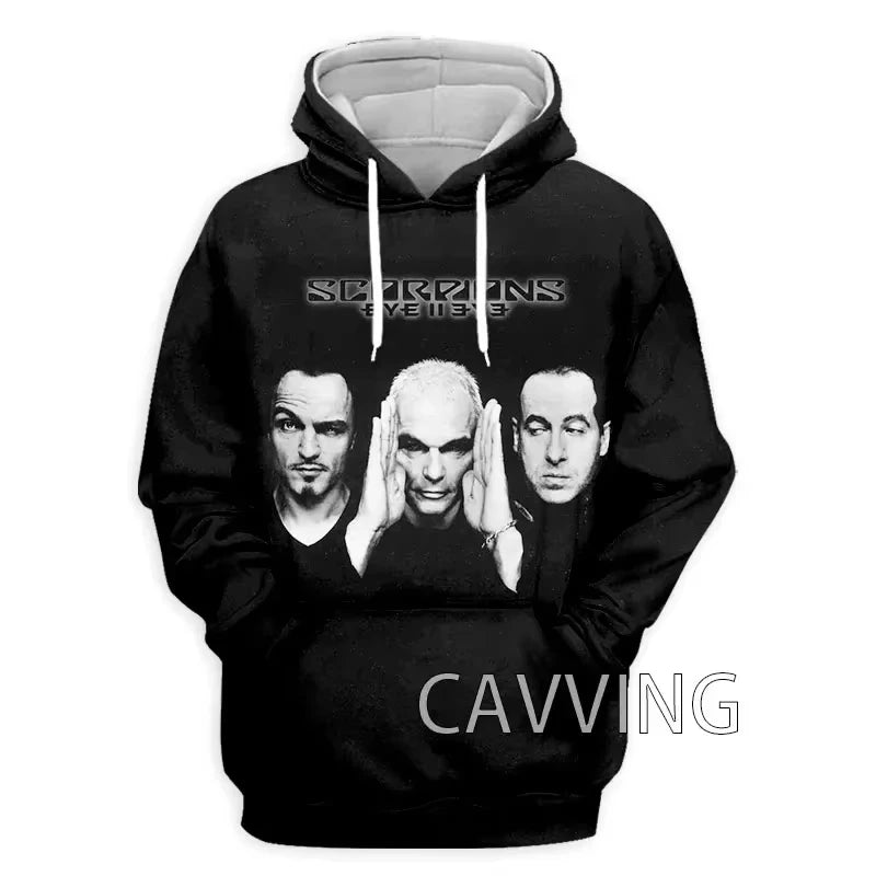 New Rock Hoodie Sweatshirt Scorpions Band 3d Print Hoodie Men Fashion Plus Size Tracksuit Women Sweat Men Clothes Teen Coat New