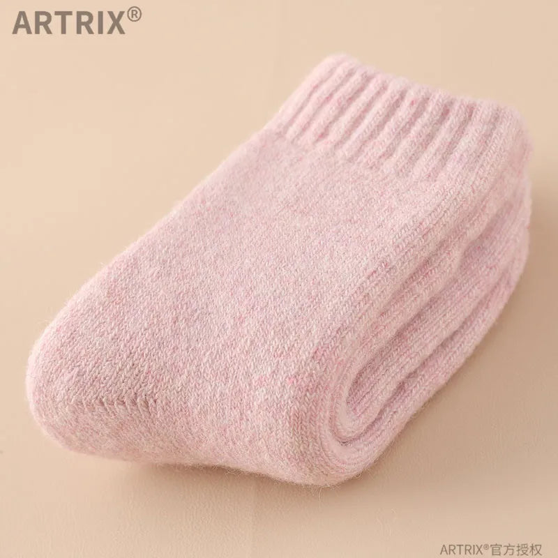 Winter Warm Thicken Wool Cashmere Socks Solid Color White Knee High Long Home Stocking for Baby Boy Girl Kids Children Stuff