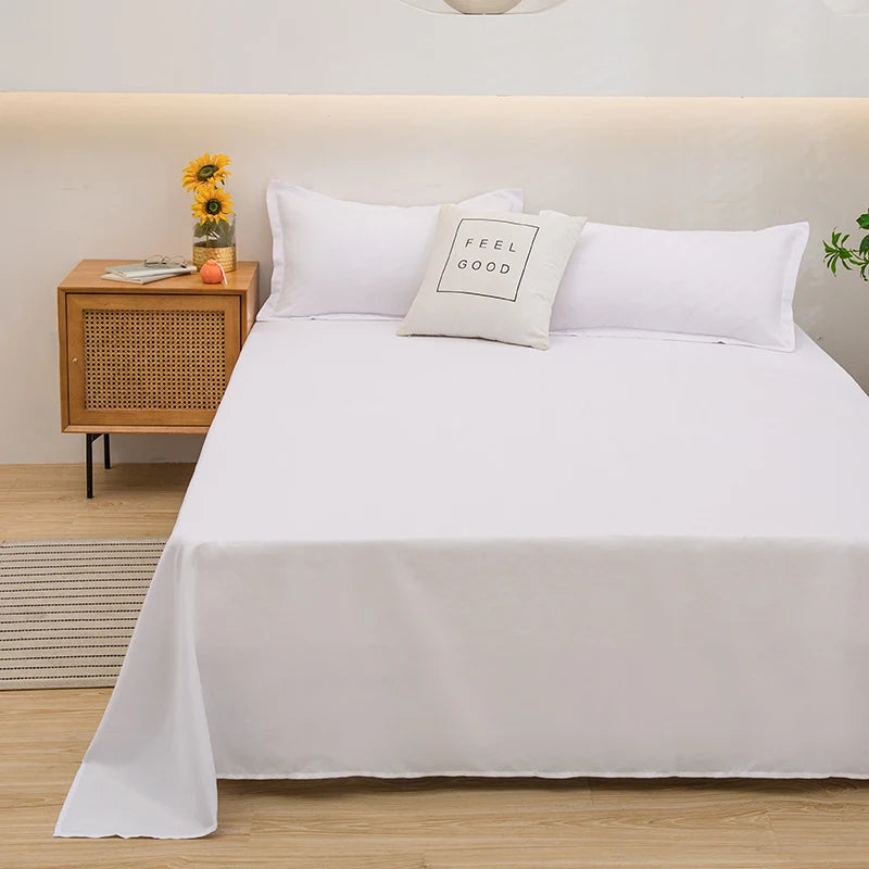 One-piece Bed Sheets (pillowcases Not Included) Washed White Navy Pink Grey Blue Hotel Bed Sheets Single and Double Home Use