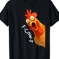 Men Funny Chicken Graphic T Shirt F-Caw-F Rooster Cartoon Print Cotton Casual Short Sleeve Humor Farm Animal Tee Top