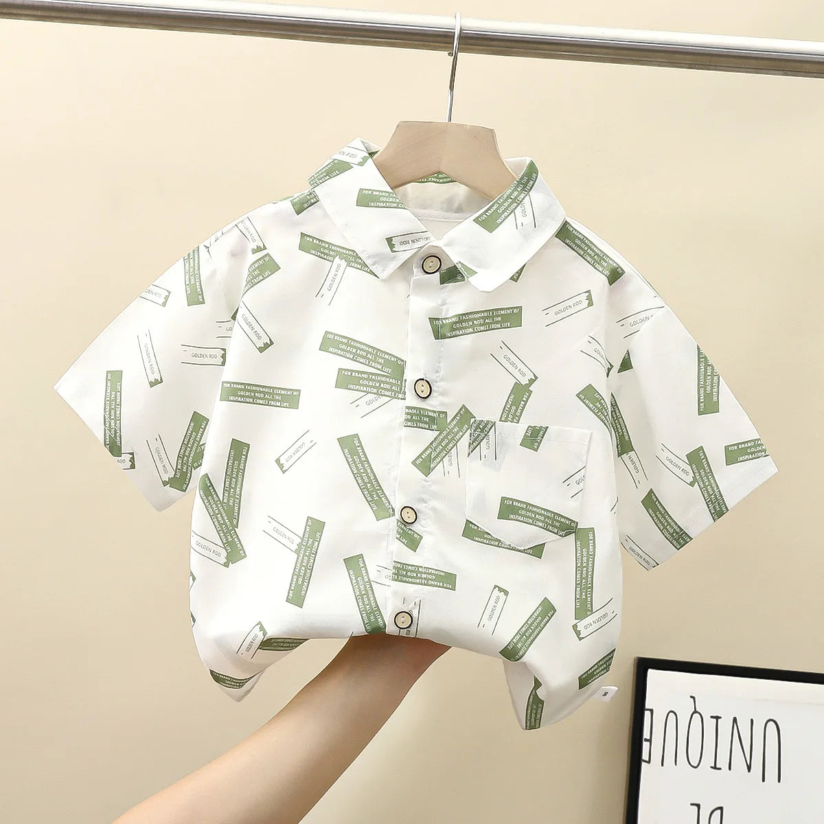 2-8Y Boys Shirt Formal Kids Gentlemen Tops Clothes Hawaii Short Sleeved Cotton baby Children Clothing DS29