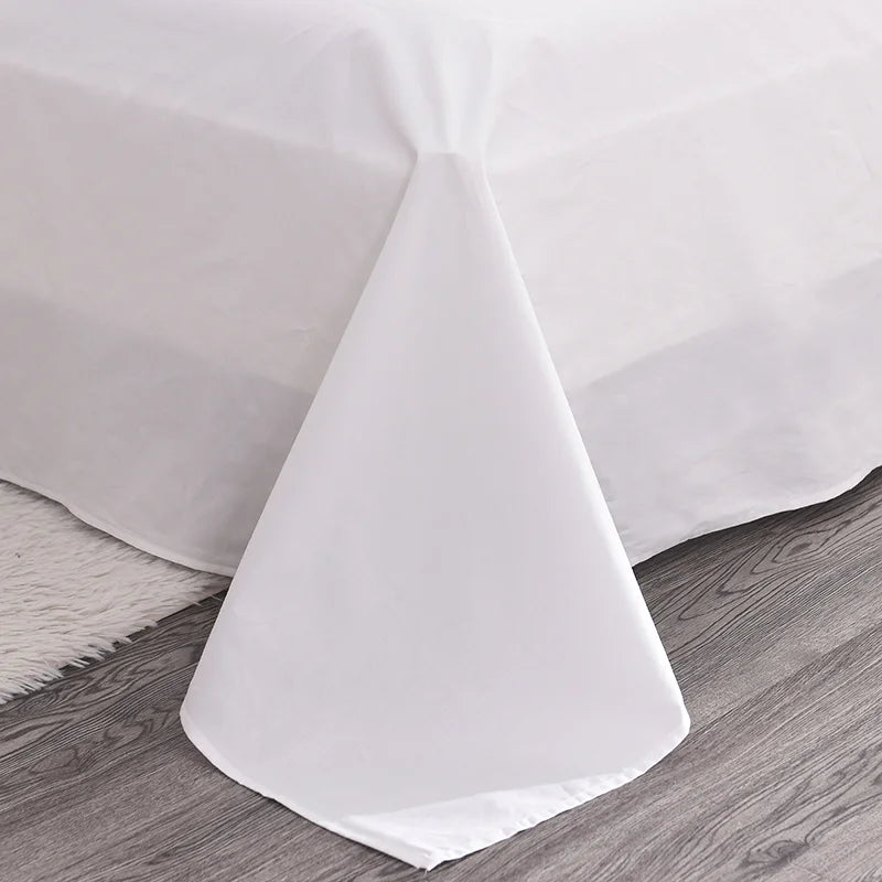 A single bed sheet (without pillowcase or core), washed pure white hotel single or double bed sheets, home bedding