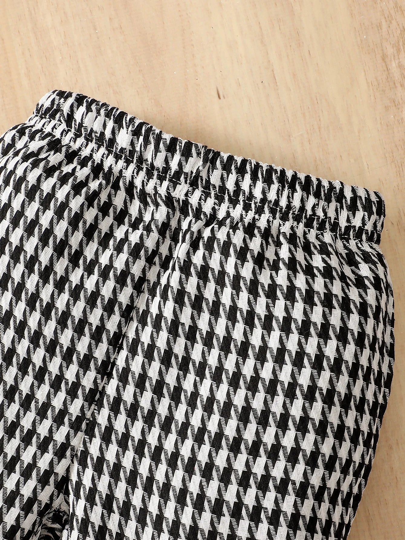 Baby Girl Autumn/Winter Fashion Cute Round Neck Thousand Bird Grid Color blocked Lotus Leaf Side Sleeve Fake Two piece Strap Ski