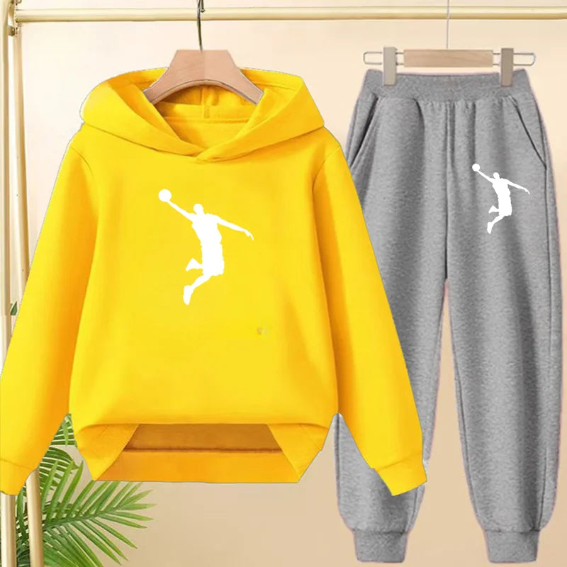 Children's Sportswear,playing Clothes, Hooded Sweatshirts and Long Pants Are Suitable for Boys and Girls Aged3to13.Charming Sets