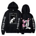 Men's street sweatshirt Death Note L print anime hoodie plus velvet men and women autumn and winter comfortable sweatshirt
