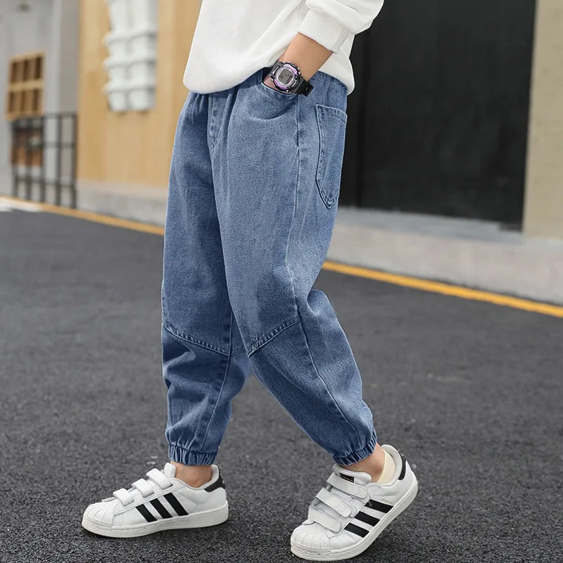 Boys Jean Pants Long Trousers Cotton 2024 Cheap Spring Autumn Baby's Kids Pants Teenagers Outwear Children's Clothing