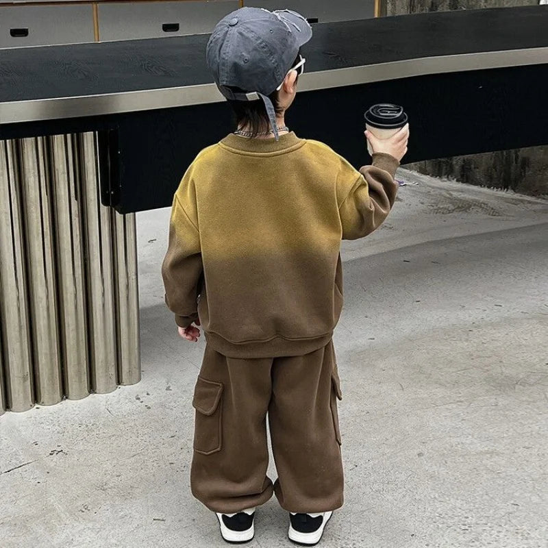 Boys Sweatshirts +Pants Kids Suits 2PCS/Set Cotton 2025 Packet Spring Autumn Cotton Christmas Gift Teenagers Tracksuits Outfits 