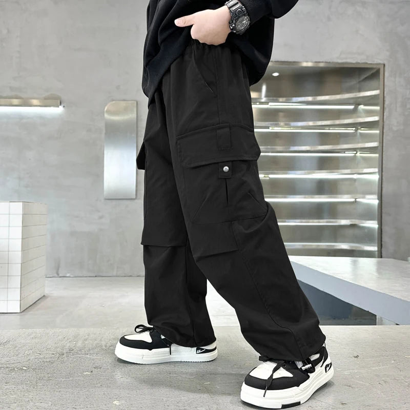 Boy Straight Pants Autumn Kids Fashion Trousers Children Casual Trackpants 2025 New Teen Work Trousers