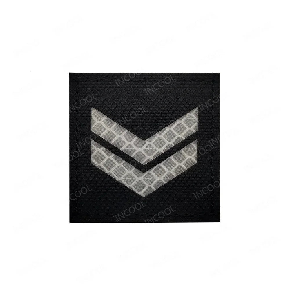 Infrared Reflective IR Rank Patch Uniform Ranks Embroidered Patches Appliques Shoulder Decorative Armband MED Badge For Clothing