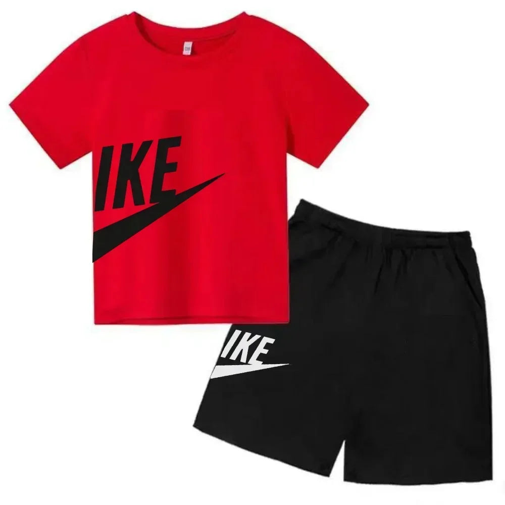 Children's Clothing Kids & Teen T-Shirt Set Summer Top + Shorts 2 Piece Set Short Sleeve Casual Fashion Boys Girls Kids Set