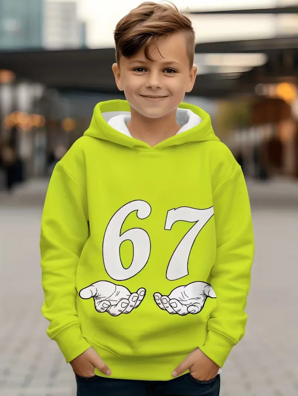 Fun Six Seven 6 7 Meme Design Hoodie for Kids Chaotic Humor Y2k Game Saying Tee Novelty Gift Boys Top Fashion Children's Clothes