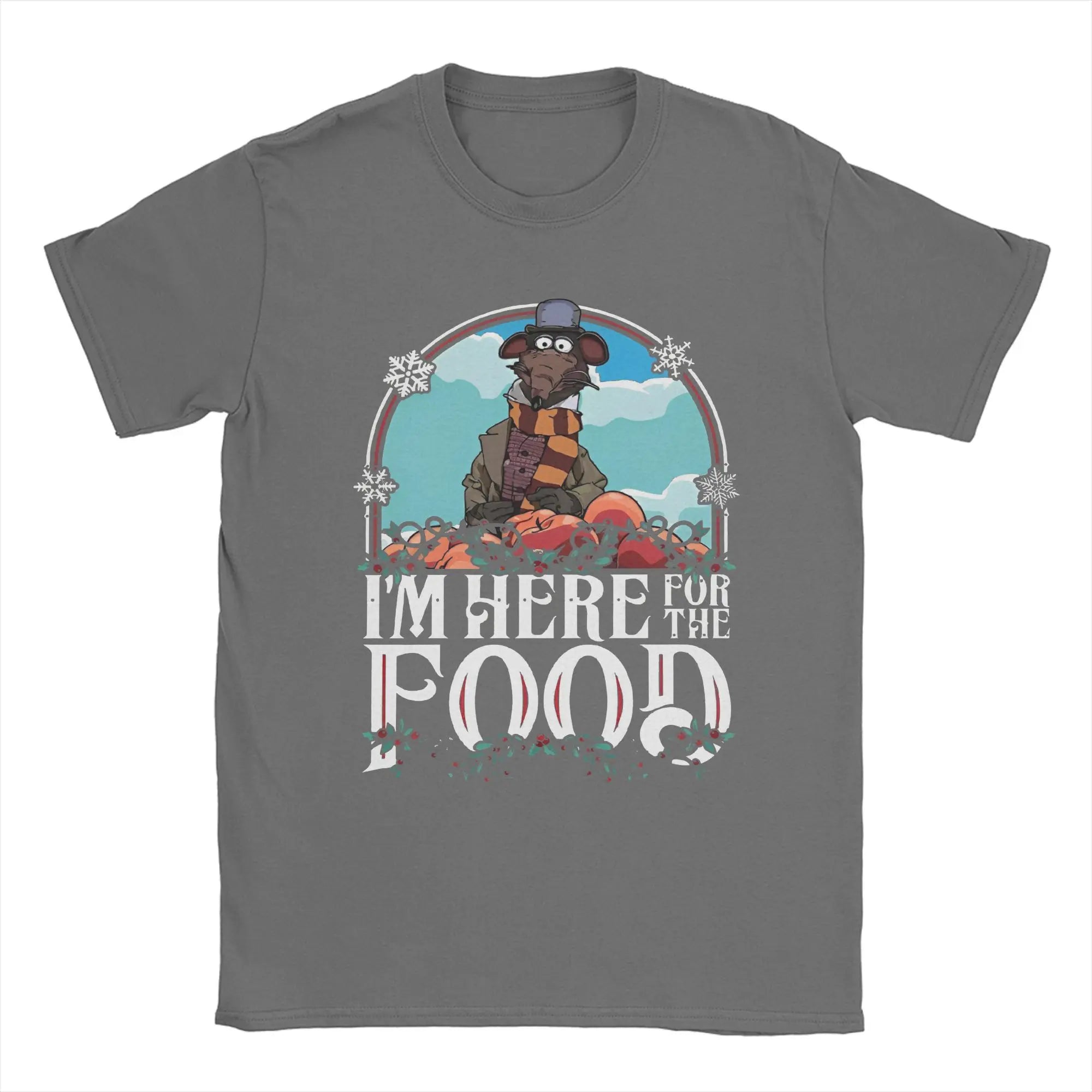 Men's The Muppet Christmas Carol Here For The Food T Shirt Cartoon 100% Cotton Clothing Cool Short Sleeve Tees Gift T-Shirts