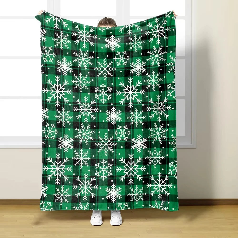 Warm Christmas Winter Flannel Blanket | Bedding Bedspread, Sofa Throw & Knee Blanket | Perfect Christmas Decor & Gift