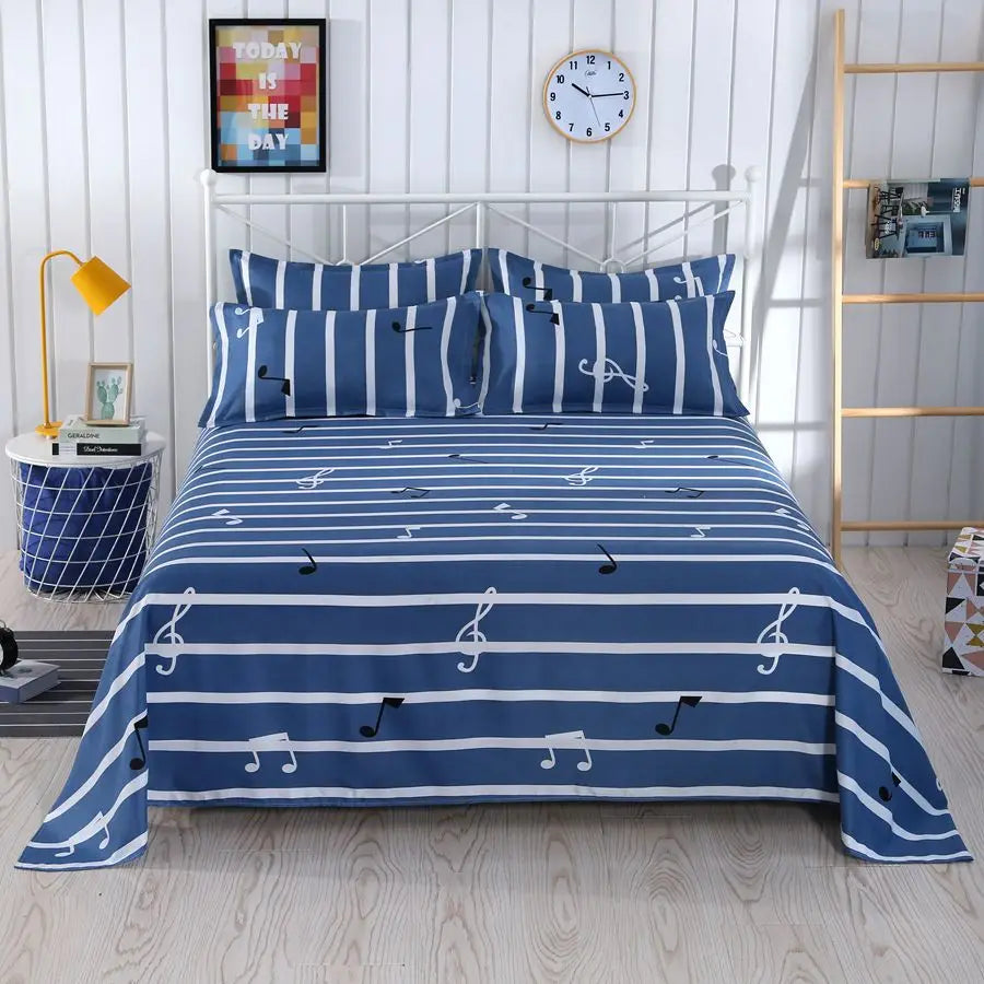 1Pcs Bed Sheet Home Textile Modern Polyester Cotton Flat Sheets Bed Linens Single Queen King Size Bedspread(No Pillow Covers)