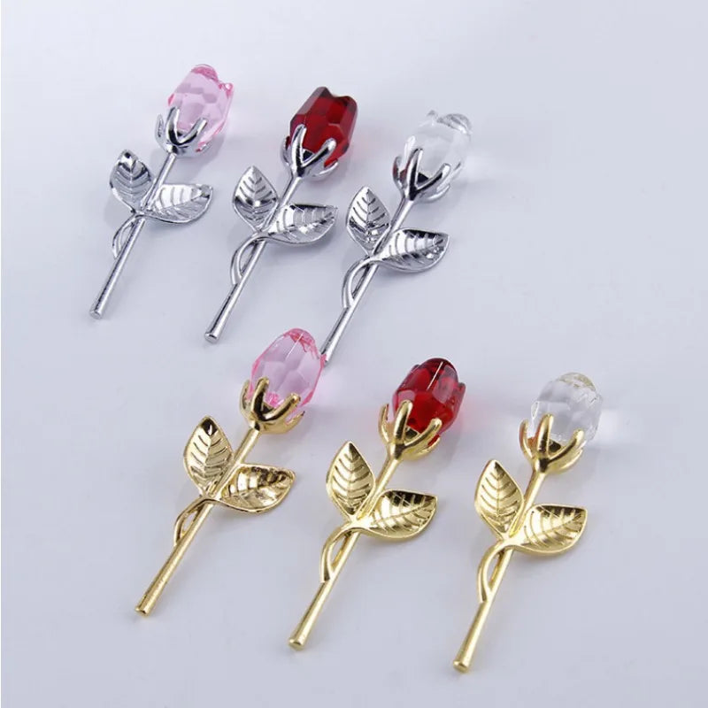 Romantic Crystal Rose Crafts Valentine's Day Gift Creative Wedding Companion Crystal Rose Souvenir Rose Love Jewelry Box Set