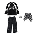 Children's Teen Boys Girls Streetwear Hiphop Sweatshirt Cargo Pant Sets Tracksuits Performance Clothing Kids Tshirt Trousers