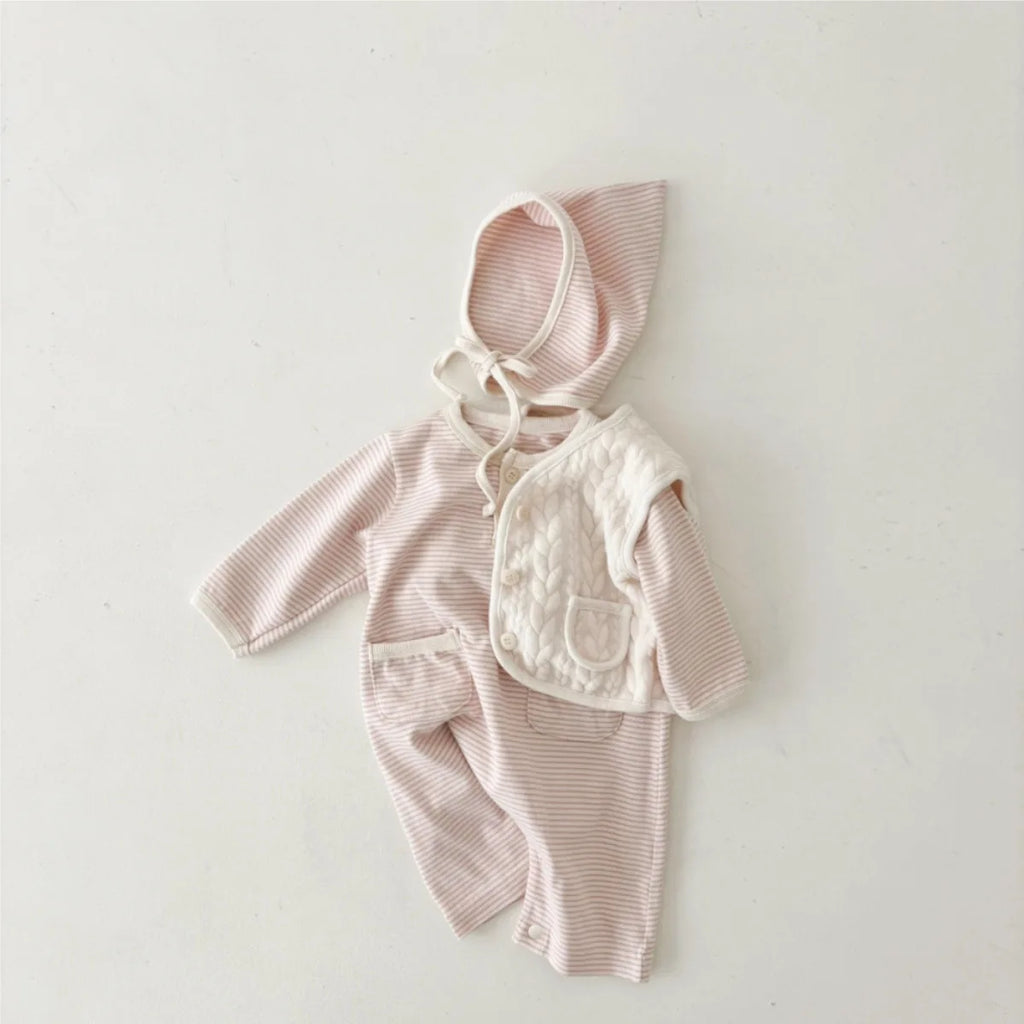 6632 Newborn Clothes 2025 Autumn New Soft Comfortable Boy's Jumpsuit Two Button Pocket Baby Girl's Climbing Clothes.