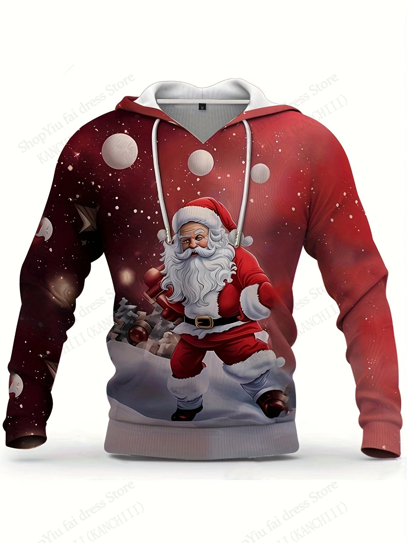 Mens Christmas Hoodie Santa Claus 3d Print Hoodie Men Women Fashion Hoodie Sweatshirt Snowman Tracksuit Men clothing Winter Fall