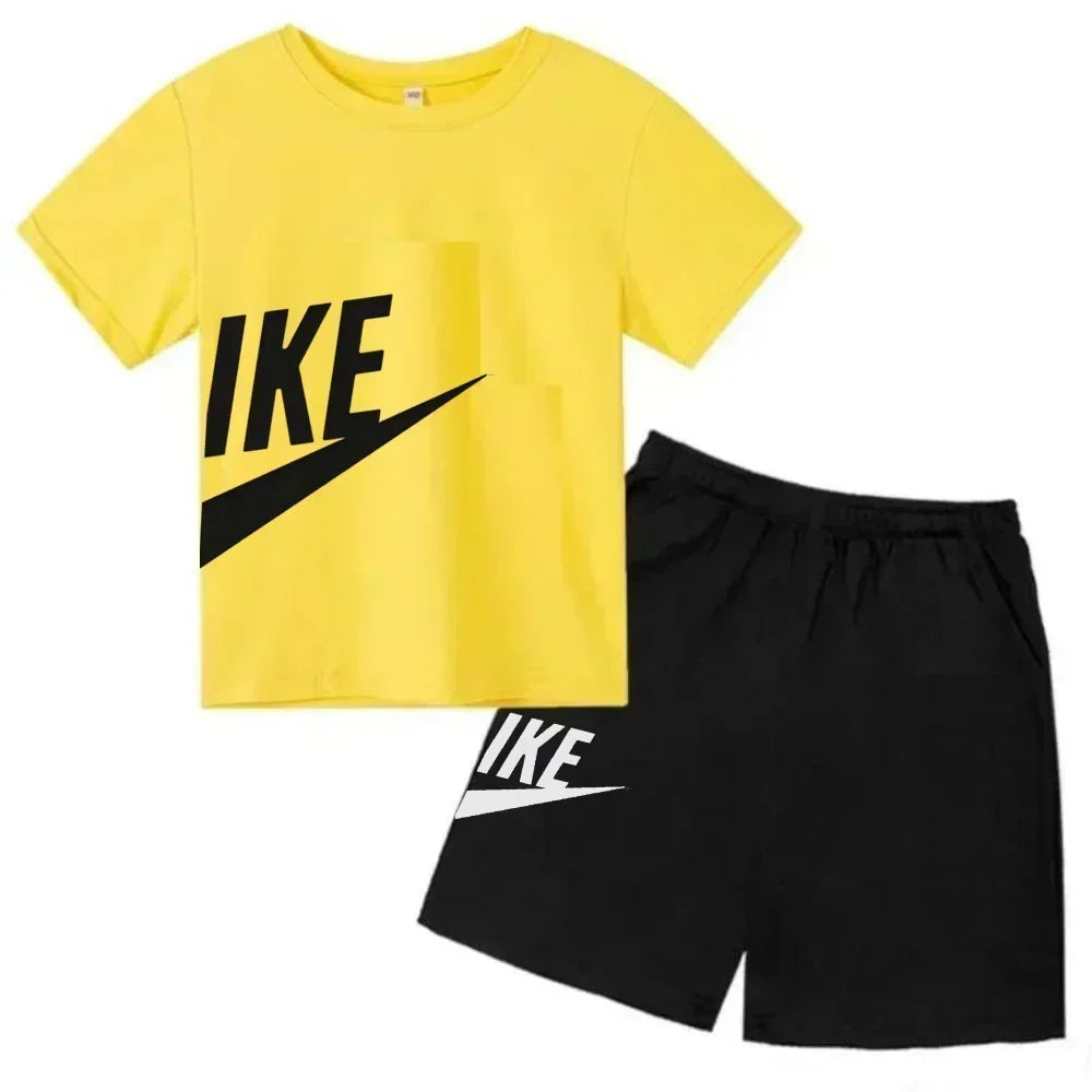 Children's Clothing Kids & Teen T-Shirt Set Summer Top + Shorts 2 Piece Set Short Sleeve Casual Fashion Boys Girls Kids Set