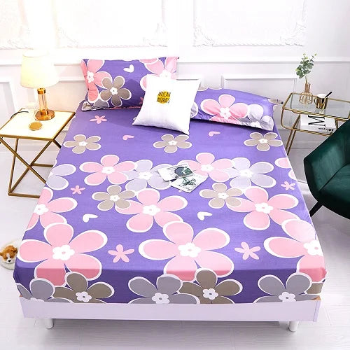 1 piece of bed sheet for bedroom 100%Polyeste Elastic Band Around bedding Fitted Sheet Only (excluding pillowcases)