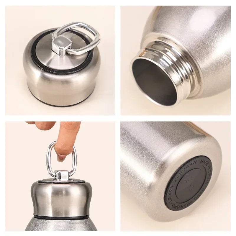 New High-value Mini Chubby Big Belly Cup 304 Stainless Steel Vacuum Thermos Cup Portable Carrying Ring Accompanying Cup