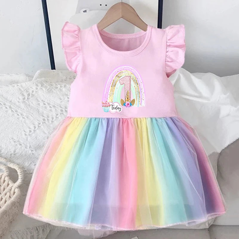 Baby Girls Birthday Outfits Dresses 1 2 3 4 Years Baby Birthday Dress Summer Kids Girl Casual Princess Dresses Kids Clothes