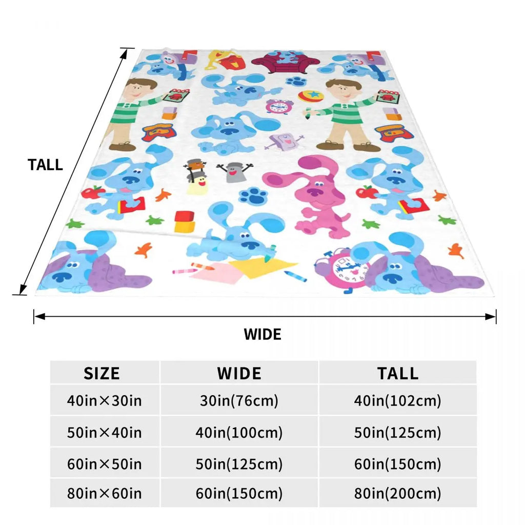 Blue's Clues Collage Blanket Warm Soft Novelty Plush Throw Blanket For Outdoor Camping Flannel Bedspread Bed Cover