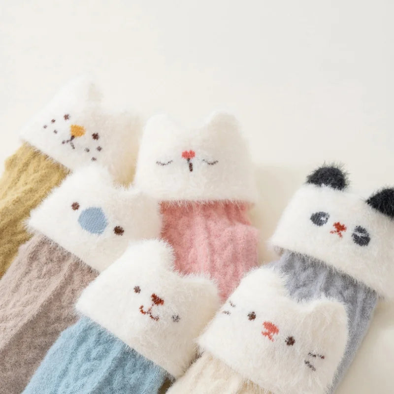 Winter Newborn Baby Socks For Girls Boys Thick Warm Cartoon Infant Toddler Boy Girl Sock Outdoors Warm Children's Floor Socks