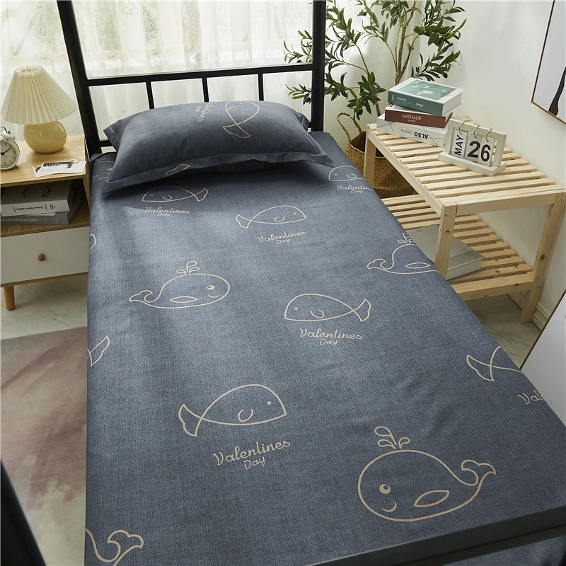 Printed Bed Sheet 1pc For Single Bed 120*210cm Home Textile Modern 100% Polyester Flat Sheets Bed Linens Single Bedspread