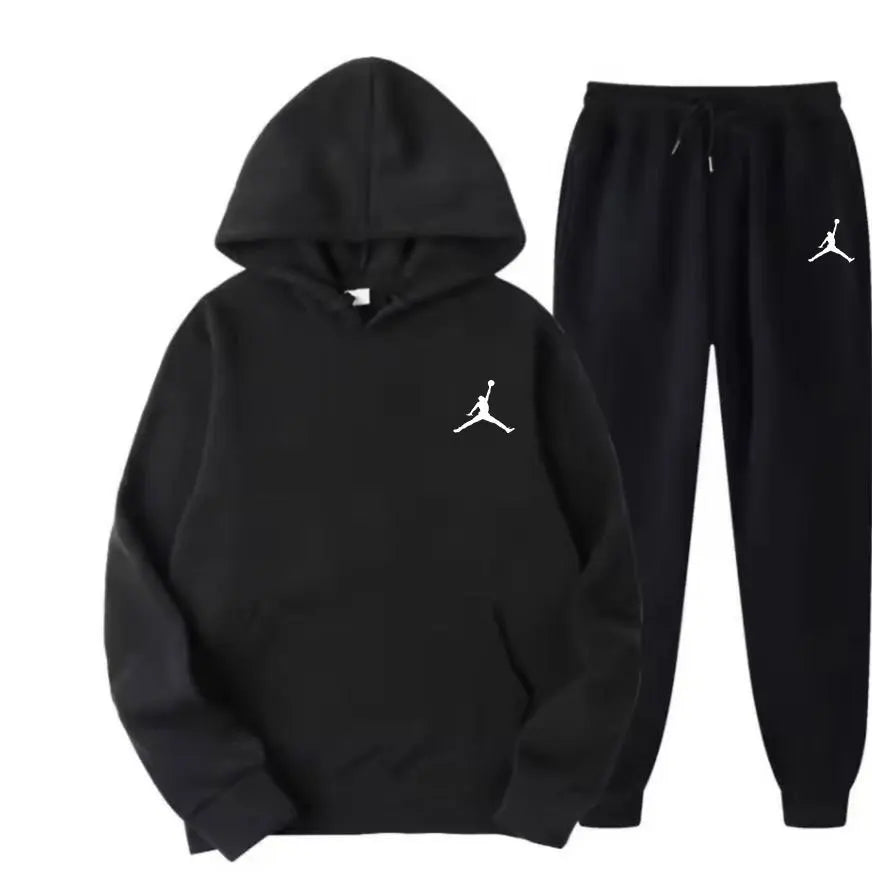 A brand-new outdoor basketball men's hoodie and long pants set for fashionable and casual men