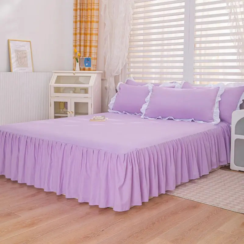 Bed Sheets Solid Plain Nordic Style Bedroom Washed Flat Breathable Adults Comfortable Simple Queen Size Home Bed-protect Soft