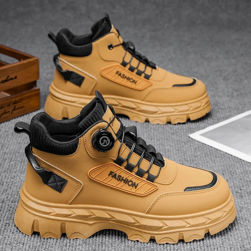 Designer 2025 New Men's Boots Casual Shoes Winter Thick Bottom Leather Chelsea Cowboy Outdoor Work Ankle Sports Shoes