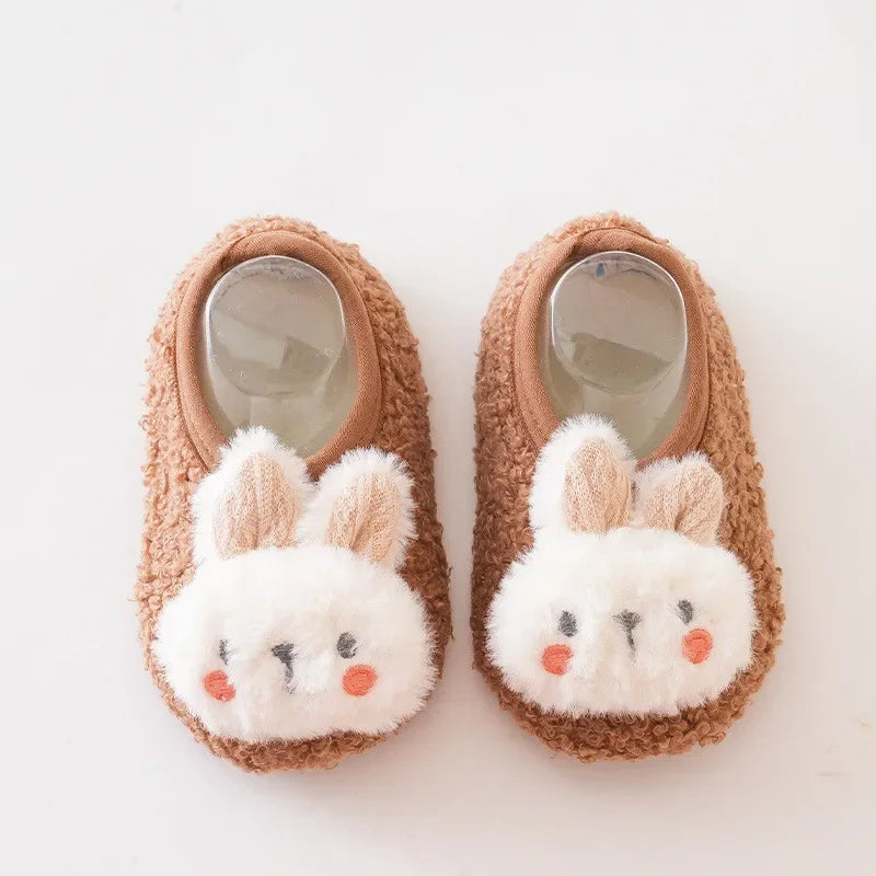 Baby Floor Socks Cartoon Plush Soft Sole Baby Slippers Toddler Warm Shoes Children Soft Non-slip Prewalkers Indoor Home Slippers