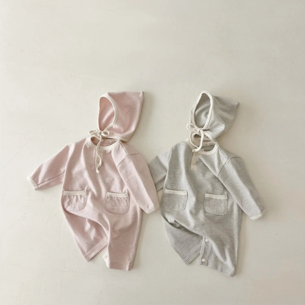 6632 Newborn Clothes 2025 Autumn New Soft Comfortable Boy's Jumpsuit Two Button Pocket Baby Girl's Climbing Clothes.