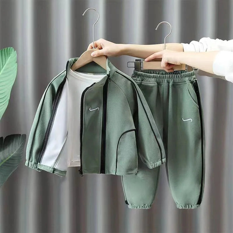 Boys Coat + Trousers Cotton 2PCS/Set Kids Sport Suits 2023 Elegant Winter Autumn Plus Size Teenagers Children Sets