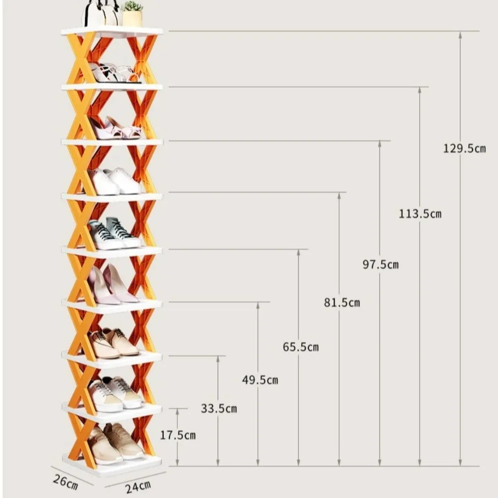 Detachable Folding Shoe Racks X-Shaped Space Saving Shoes Storage Organizer Plastic Dustproof Multi Layer Simple Shoes Shelf