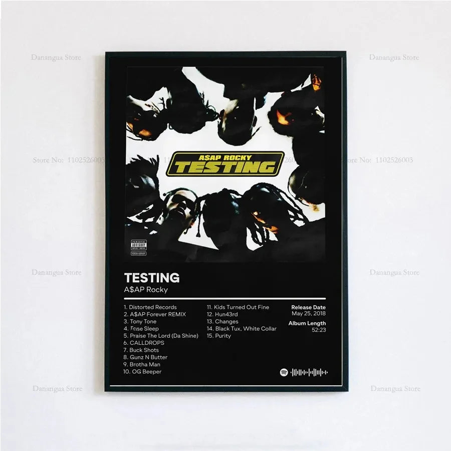 New ASAP Rocky Testing Live Love D.M.B.Tracklist Music Album Cover Poster Prints Wall Art Painting Picture Photo Room Home Decor
