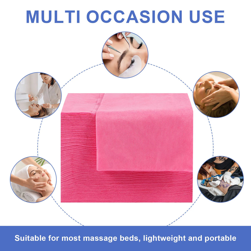 100Pcs Disposable Bed Sheets 80x180cm Non Woven Spa Massage Table Cover Comfortable Breathable Salon Bedsheet for Travel Hotel